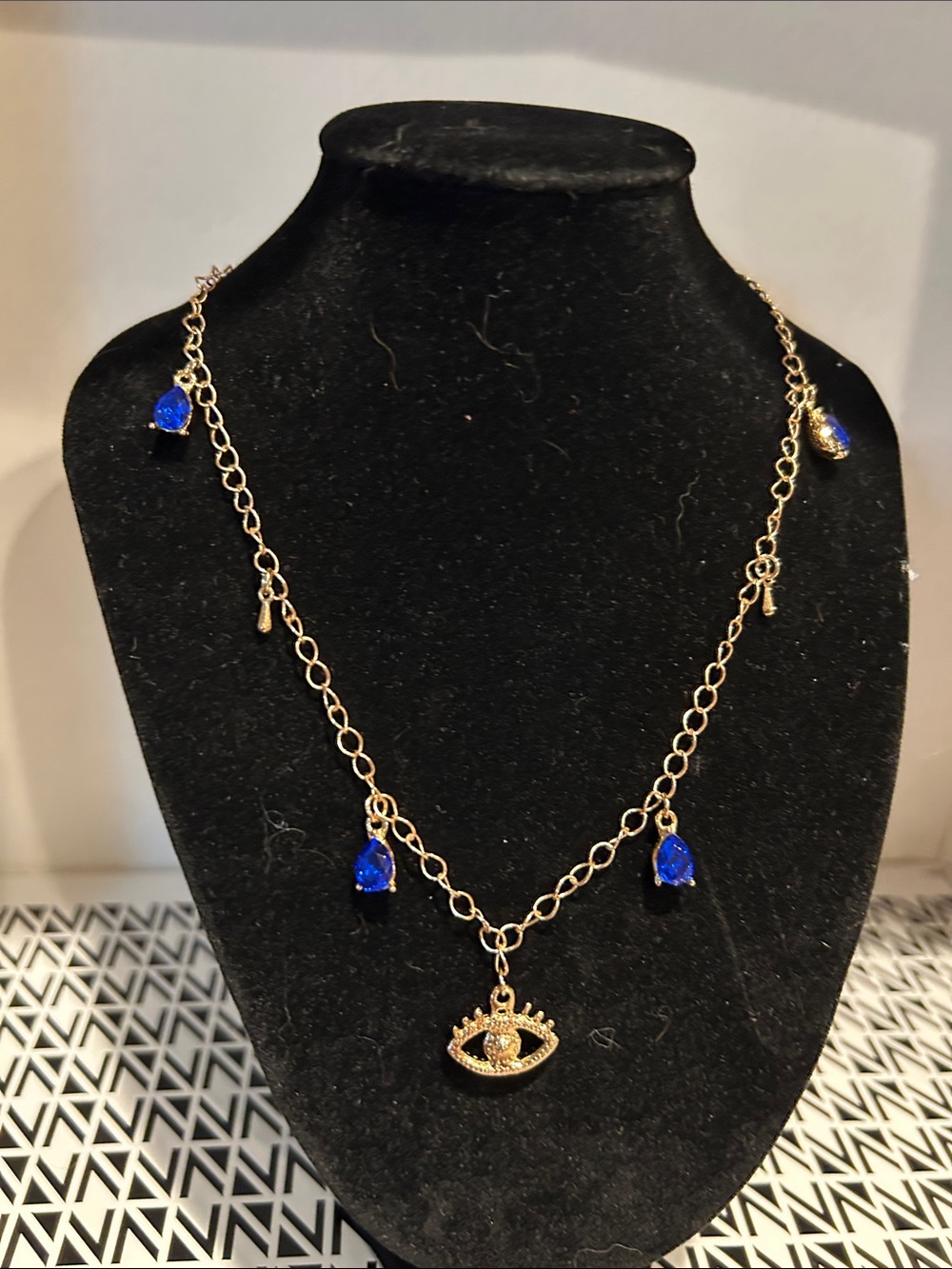 Evil Eye Pendant with Gold Chain
